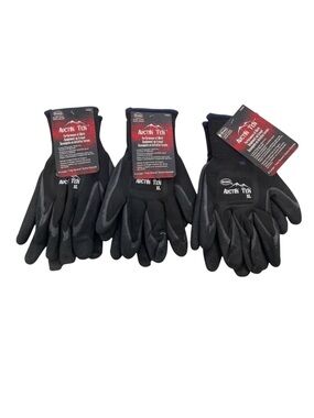 New Boss Arctik Tek XL Work Gloves Pack Of 3 Nitrile Coated Palm & Fingers For C